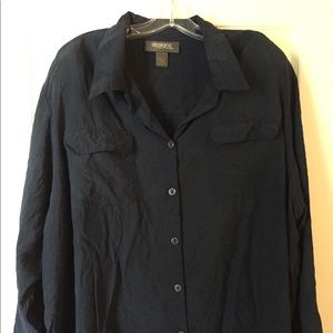 Navy blue silk shirt